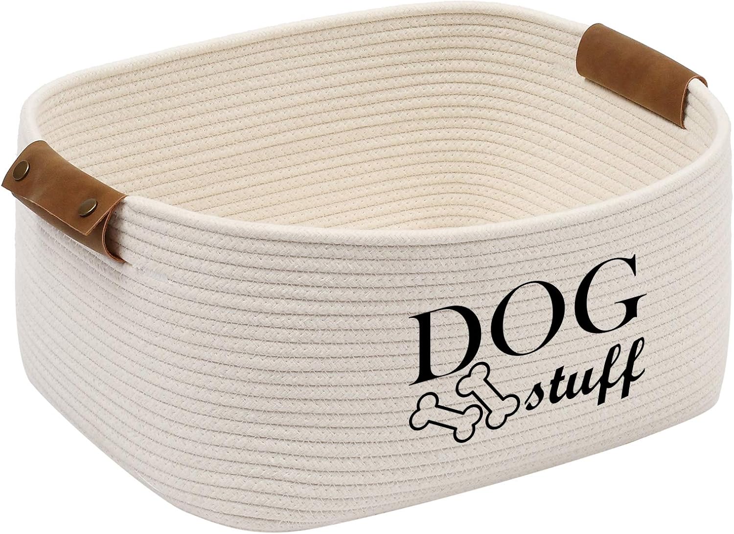 Durable Cotton rope dog toy storage, large dog bin, pet bed, puppy toy box,  Perfect for organizing pet toys blankets, leashes - BigaMart