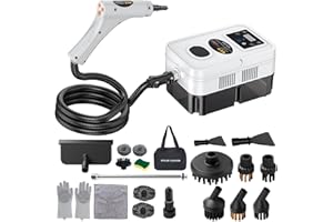 YICHENGDA Portable Steam Cleaner Handheld Steam Cleaner High Pressure Steamer for Deep cleaning 1200ML Steam Cleaning Machine for Home Use With 6 Brushes Cleaning for Couch Auto Floor (White)