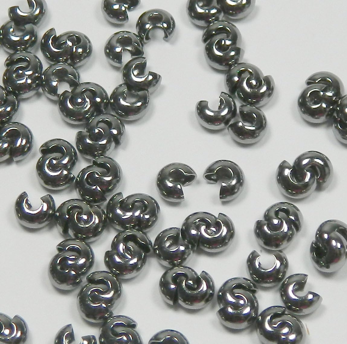 200 5mm Crimp and Knot Covers Gunmetal Black Oxide Plated