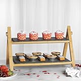 Maison & White 2 Tier Slate Cake Stand Rustic Foldable Food Display view 7