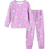 Mikrdoo Baby Girls Pajamas Set 2-Piece Long Sleeve Pjs Stretch Soft Sleepwear for Kids 12Months-7Years