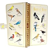 Shag Wear Book of Birds Large Women’s Wallet, Vegan Faux Leather Bifold with Card Slots, Bill Compartments and Secure Snap Closure in Beige 7"