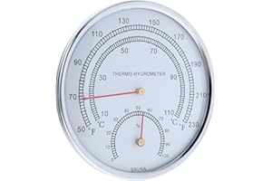 INOOMP High Temperature Sauna Thermometer Hygrometer with Large Clear Display Precise Humidity and