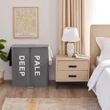 Lifewit 136L Double Laundry Basket with Lids 2 Compartments Grey view 8