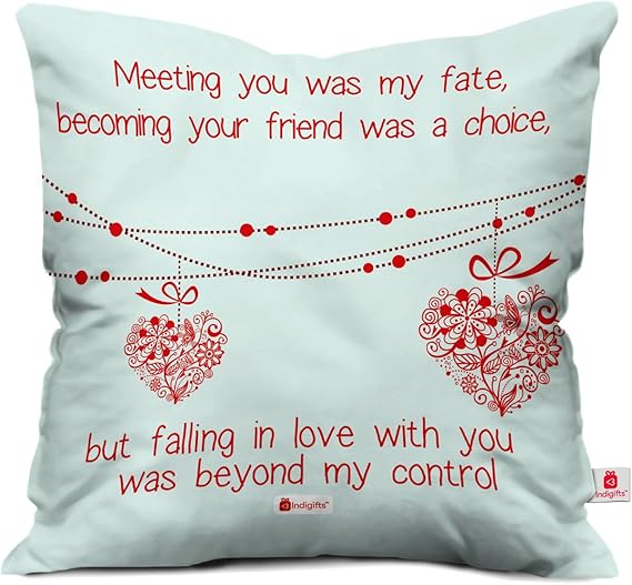 Amazon Com Indibni Gift Love Quote White Cushion Cover 16 X16