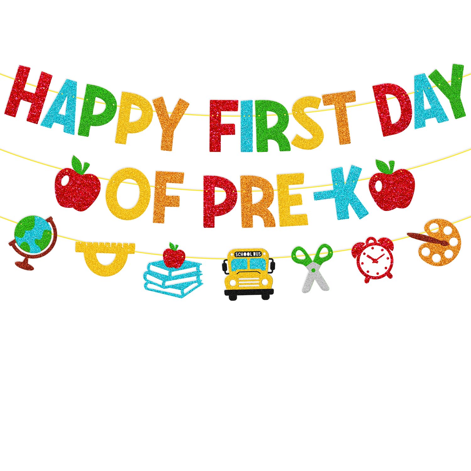 Photo 1 of Happy First Day of Pre-K Banner Welcome to Preschool Party Decorations for Kids Boy Girl Watch Out Preschool Here I Come Party Supplies