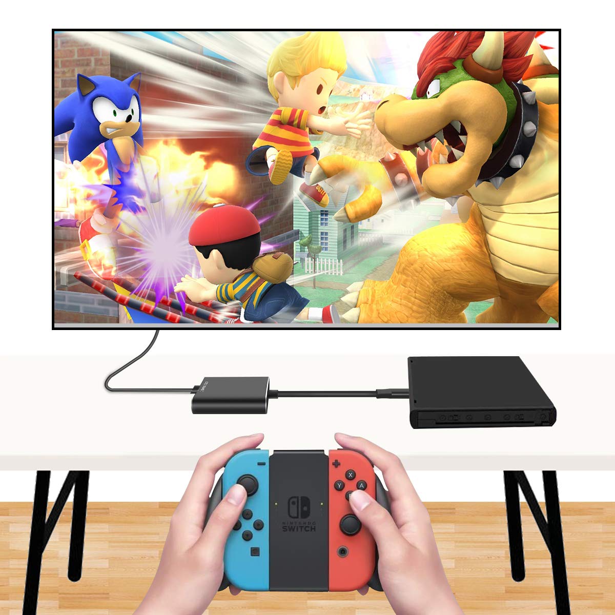 Y Team HDMI TV Adapter for Nintendo Switch, USB Type C to HDMI Adapter Multiport Hub, Portable 4K HDMI Switch Dock for Samsung S8/S9 MacBook Google Pixel Travel TV Docking Station