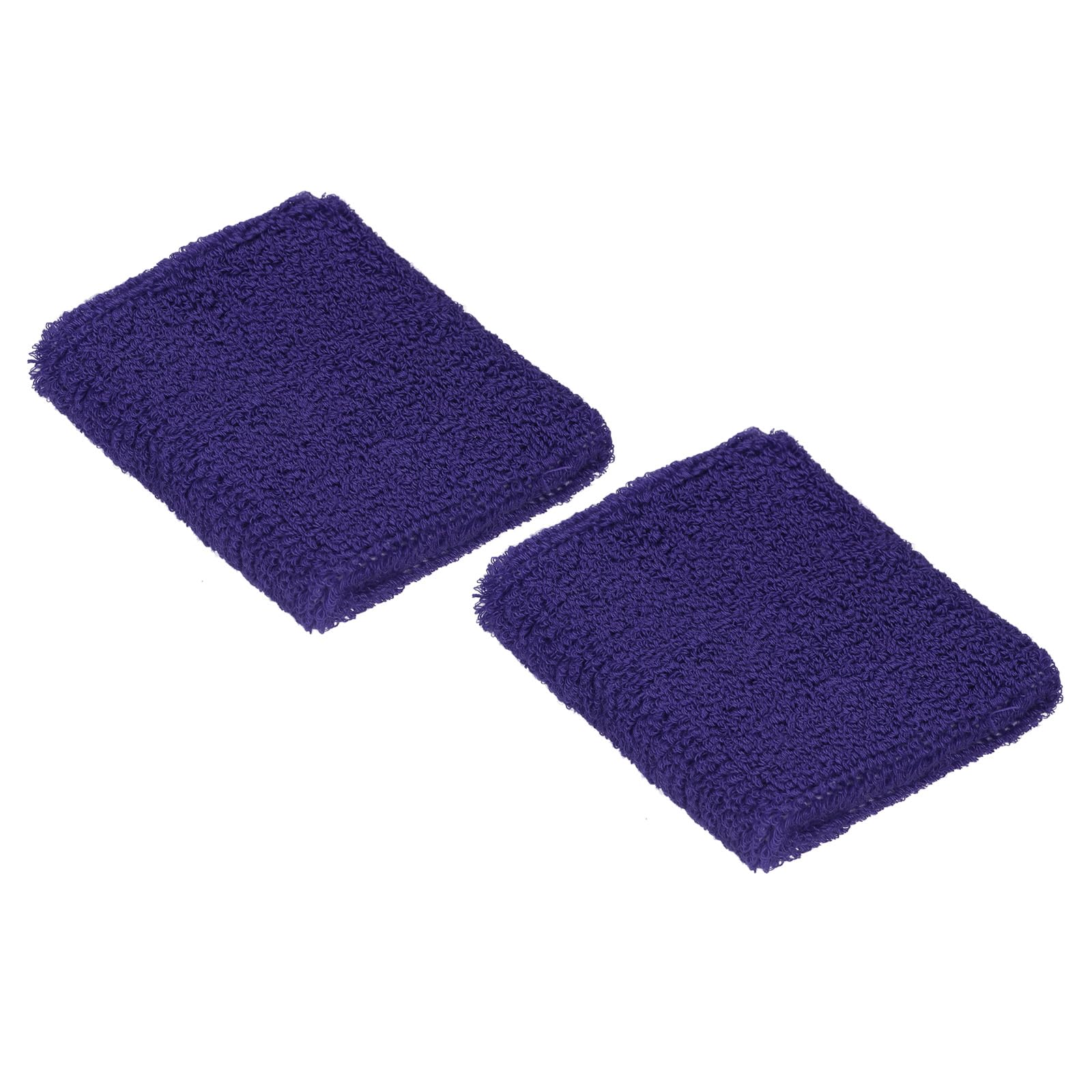 PATIKIL Sports Wristbands 8x8cm, 2 Pack Cotton Terry Cloth Absorbent Sweatbands for Tennis Basketball Working Out Athletic Running, Dark Purple