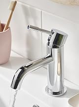 Bristan Mila Basin Mixer Tap with Clicker Waste Chrome MI BAS C view 5
