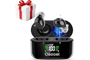 CSCOEI Premium 32-Channel Digital OTC Hearing Aids for Seniors & Adults - Invisible In-Ear Sound Amplifier with Rechargeable Charging Case,Noise Cancelling,Auto On/Off