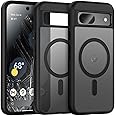 Magnetic Case for Google Pixel 8A 2024, Compatible with MagSafe Accessories, Matte Translucent Back Slim Shockproof Phone Cover Case 6.1 inch, Black