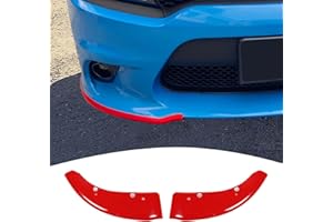 PDKLIN for Charger Front Bumper Lip Splitter Protector Cover Trim for 2015-2023 Dodge Charger Red Exterior Accessories 2pcs, Not for SXT/Widebody