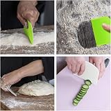 Vicloon 3 Pcs Dough Scraper Set Stainless Steel Plastic with Scale view 6