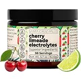 Santa Cruz Paleo Electrolyte Powder, Cherry Limeade, Sugar Free Hydration Drink Mix with Himalayan Pink Salt, Sea Salt, Magnesium Glycinate, Potassium Chloride, Sweetened with Stevia, 30 Servings