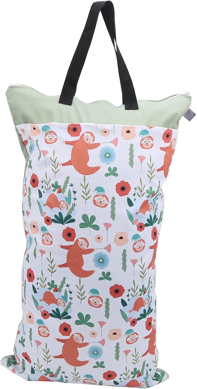 Cambio del pannolino Borsa per Pannolini con Doppia Cerniera Borsa per  Pannolini Riutilizzabile Bagnata e Asciutta Borsa Portatile per Pannolini  Appesa a Tenuta Stagna con Tasche con Cerniera per i Pannolini del