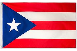 DANF FLAG DANF Puerto Rico Flag 3x5 Foot Polyester Puerto Rican National Flags Polyester with Brass Grommets 3 X 5 Ft