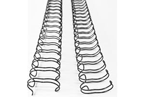 Binditek 100 Pack Double Loop Wire Binding Spines, 1/2Inch Binding Wire for Letter Size, 3:1 Pitch, 100 Sheet Capacity, 32-Loop, Black, for Students and Coworkers