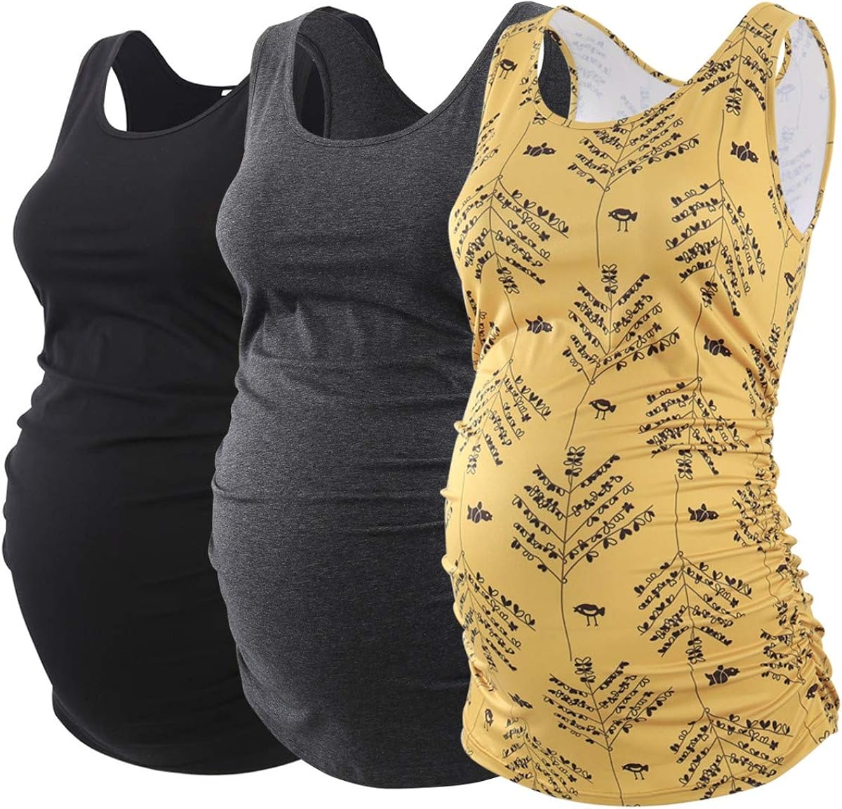 ruched maternity tank top