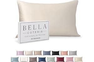 BC BELLA COTERIE Bella Coterie Luxury Silk Pillowcase for Hair and Skin | 30 Momme | 100% Pure 6A Mulberry Silk | Super Soft | Perfectly Plush [King, Ivory]