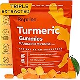 Turmeric Gummies for Women | Turmeric Supplement Gummies for Inflammation | Turmeric Gummies for Adults | Natural Curcumin, Low-Sugar, Vegan, Mandarin Orange Flavor, 45 Count
