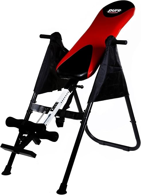 Pure Fitness Inversion Therapy Table, Red/Black