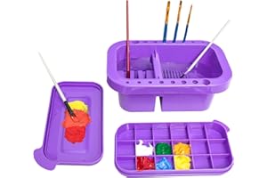 MyLifeUNIT Paint Brush Cleaner, Paint Brush Holder and Organizers with Palette for Acrylic, Watercolor, and Water-Based Paint