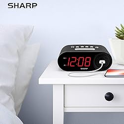 Sharp Digital Easy to Read Alarm Clock with 2 AMP