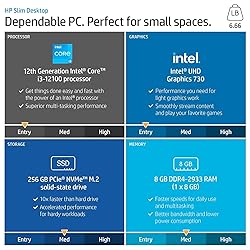 HP Slim Windows Desktop Computer, Intel Core