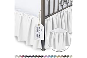SHOPBEDDING Ruffled Bed Skirt with Split Corners - King, White, 14 Inch Drop Cotton Blend Bedskirt (Available in and 16 Colors) - Blissford Dust Ruffle