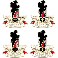 ZYMGUO 4pcs 6pcs Red Brooch Pins Lapel Solider Brooches Apparel Badges for Women Men Girls on Veterans Day Memorial Remembran