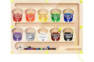 JOYREAL Magnetic Color and Number Maze, Montessori Magnet Puzzles Board Toys for Kids, Education Counting & Matching for Preschool Learning Activities, Travel Toys for Toddlers Fine Motor Skills