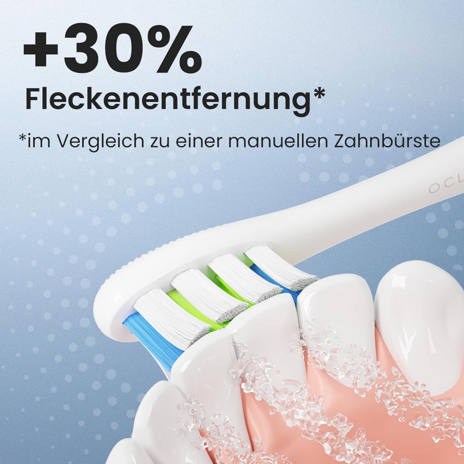 Oclean Bürstenköpfe Professional Clean 2 pack, DuPont-Borsten Ersatzbürsten, W-Shape Zahnbürstenkopf mit Zungenreiniger, Weiß 2