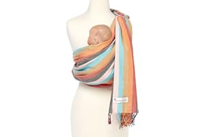 Hip Baby Wrap Ring Sling Baby Carrier for Infants and Toddlers - Beautiful, 100% Soft Cotton Baby Wraps Carrier for Babies 8-35 lbs - Perfect Baby Shower Gifts Moms and Dads - Nursing Cover (Sunset)