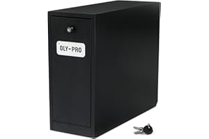 OLY-PRO Truck Bed Tool Box with 5-Drawer Slides | Lockable Heavy-Duty Tool Chest Storage for Pickup, Jobsite & Side Trucks | 8-Inch Toolbox with Key (Black Steel)