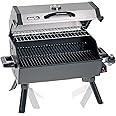 Martin Portable Propane Gas Grill - 14000 BTU Tabletop BBQ with Porcelain Grate, Folding Support Legs and Grease Pan