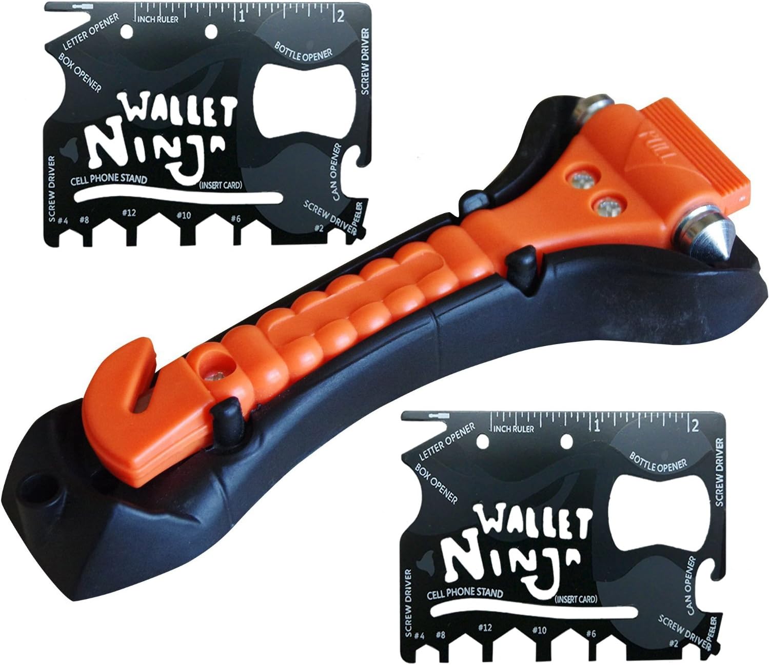 Emergency Car Escape Hammer and 2 Pocket Size 18 in 1 Multi