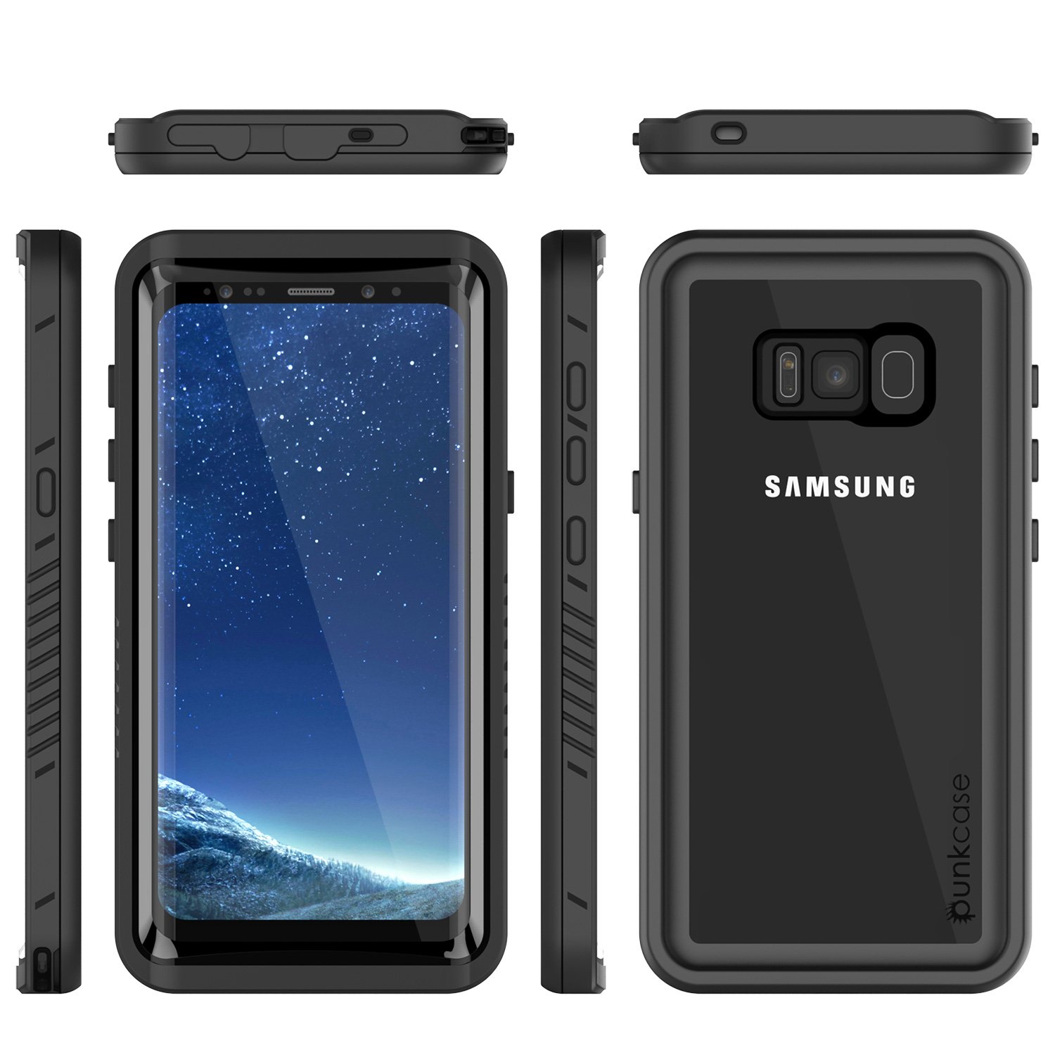 Galaxy S8 Waterproof Case, Punkcase [Extreme Series] [Slim Fit] [IP68 Certified] [Shockproof] [Snowproof] [Dirproof] Armor Cover W/Built in Screen Protector for Samsung Galaxy S8 [Black]