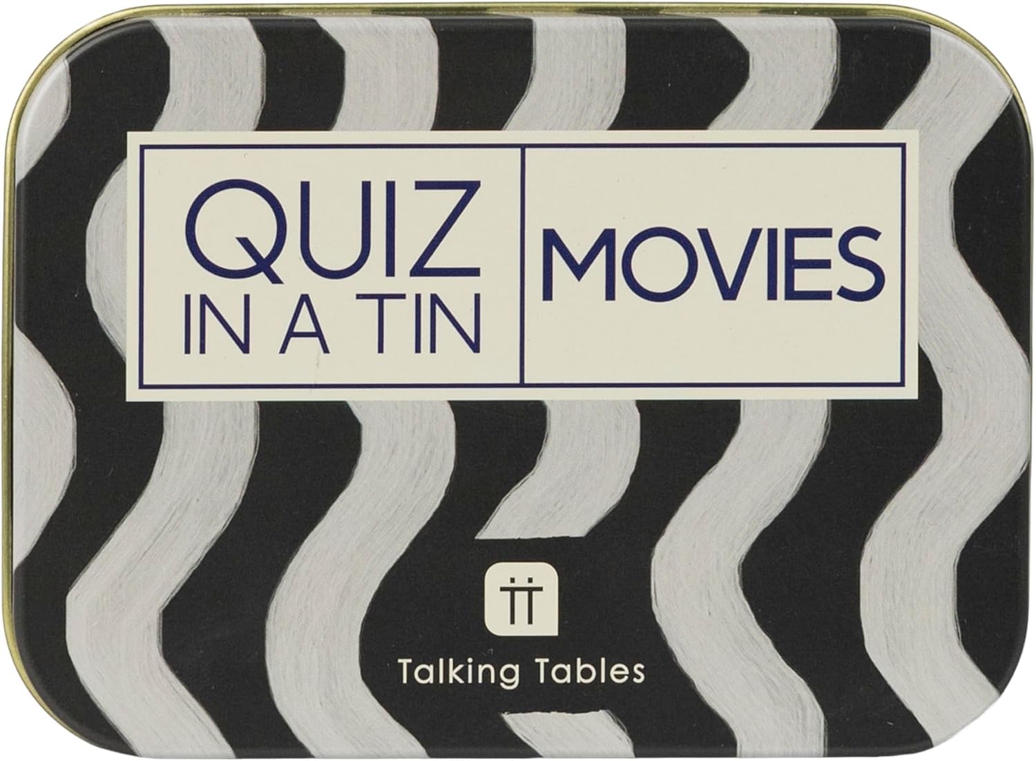 Talking Tables QUIZ IN A TIN Movie Trivia Quiz Game Film Buffs’ Party Game Questions, 100 Double-Sided Question Cards, Fun for Adults and Teens, After Dinner, Secret Santa, Made