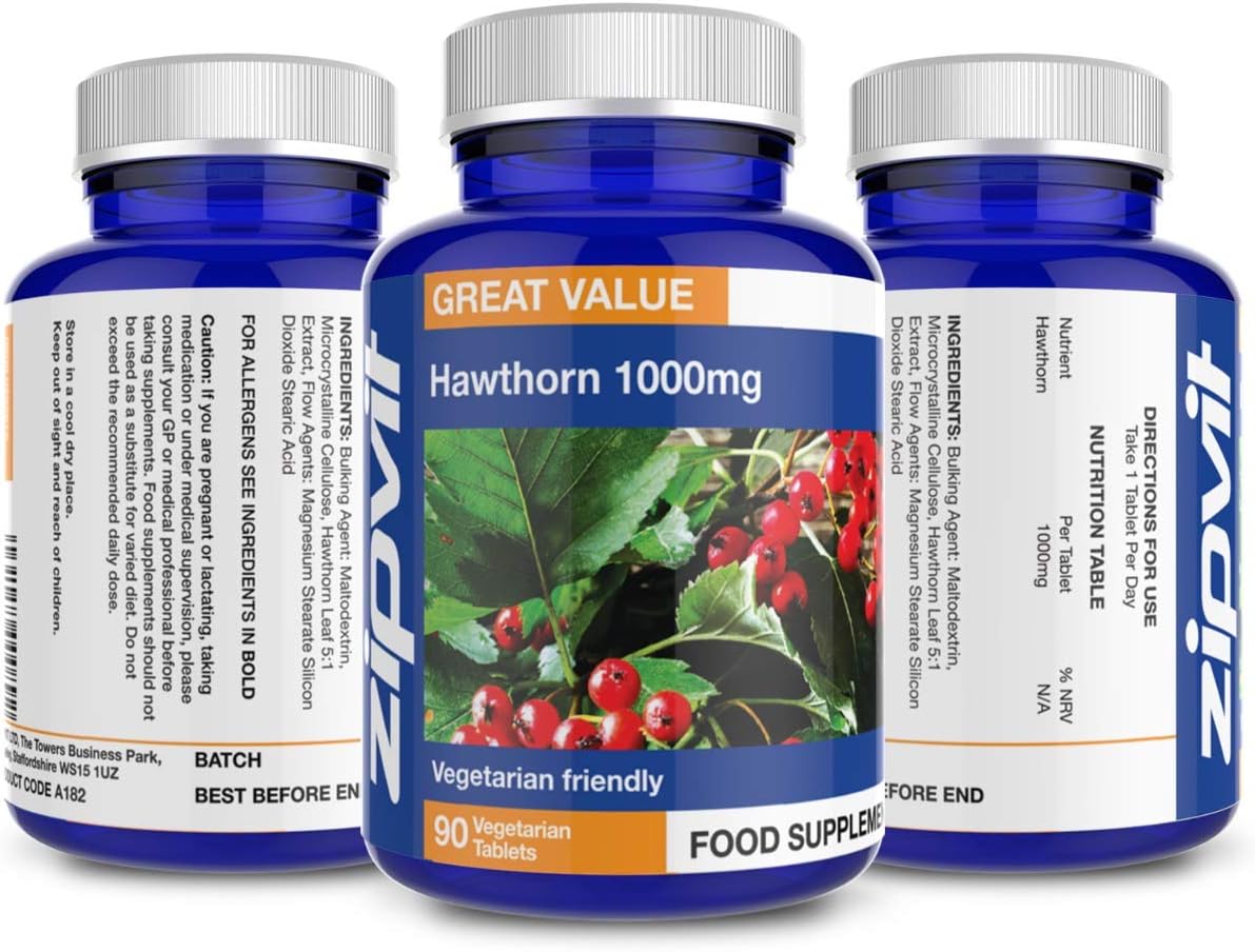 Zipvit Hawthorn Berry Leaf Tablets 1000mg, 90 Vegan Hawthorn Tablets 3 Month Supply, 1 count (Pack of 90) - Image 5