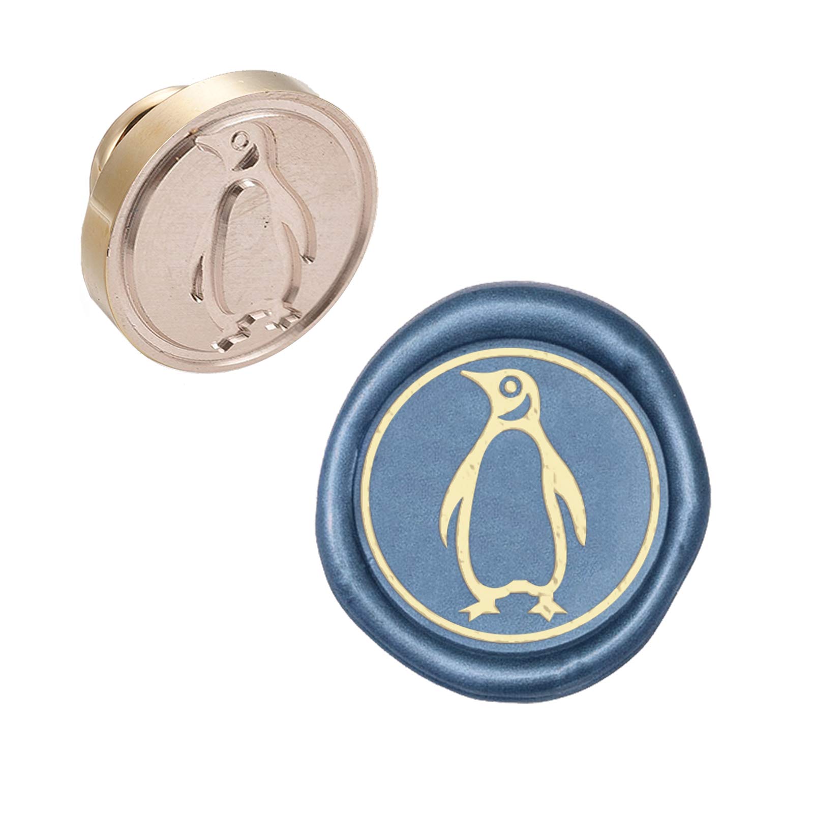CRASPIRE Wax Seal Stamp Head Penguin Removable Sealing Brass Stamp Head for Creative Gift Envelopes Invitations Cards Decoration