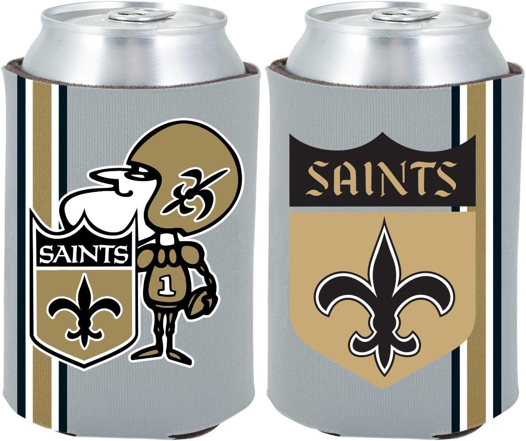 New Orleans Saints 2-Pack CAN Retro Throwback Beverage Insulator Neoprene Holder Cooler Football