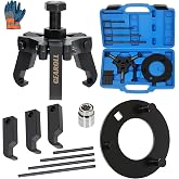 GEAROLL Harmonic Balancer Puller Installer Kit Set, Adjustable 3-Jaw Puller for Removing Harmonic Damper Pulley Compatible with Chevy GM Chrysler Ford ect