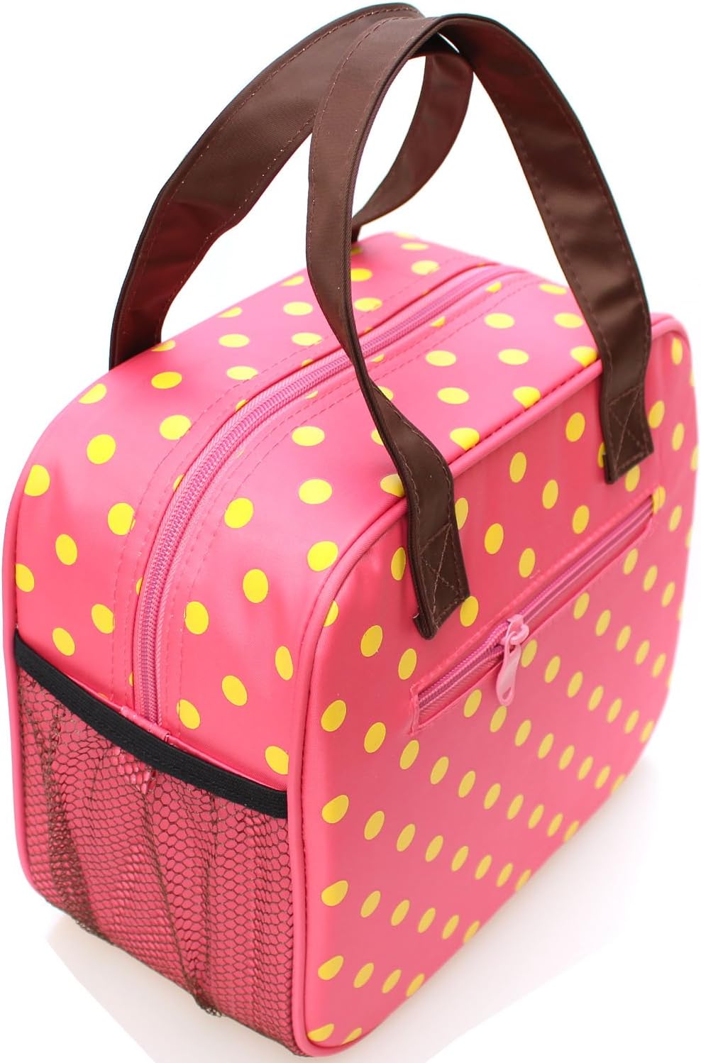 Coosin Insulated Lunch Tote Durable Nylon Oxford Cloth Picnic Bag & Ice Pack Aluminum Foil Liner Super Insulated Cooler Bag 7 L Large Capacity Design Reusable Lunch Bag (10x9, Light Pink)