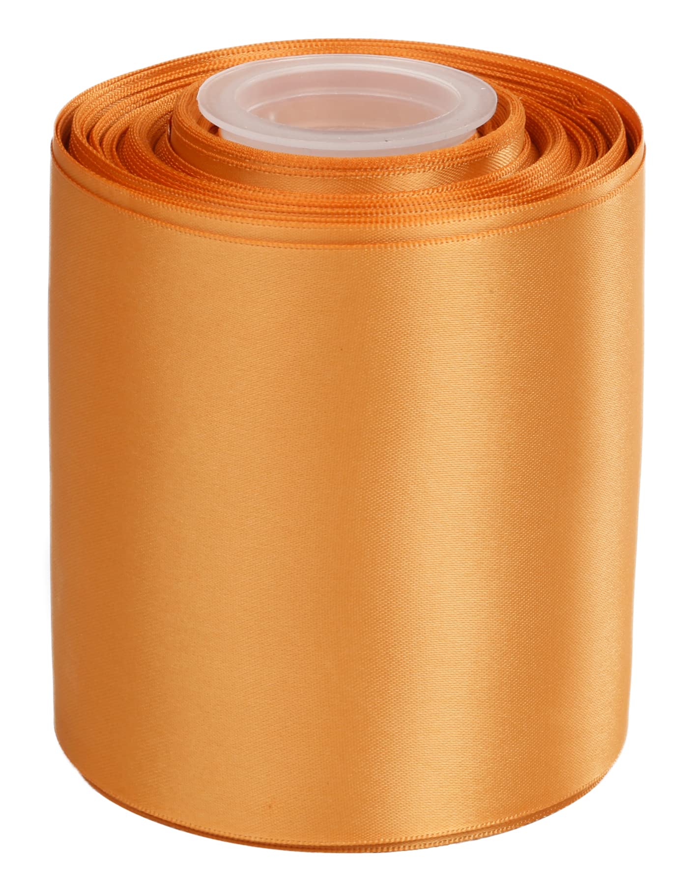 Ribbonitlux 100mm Wide Double Face Satin Ribbon 22 Meters (690-Old Gold, Set for Bow, Party Decor, Sewing Applications, Wedding and Craft