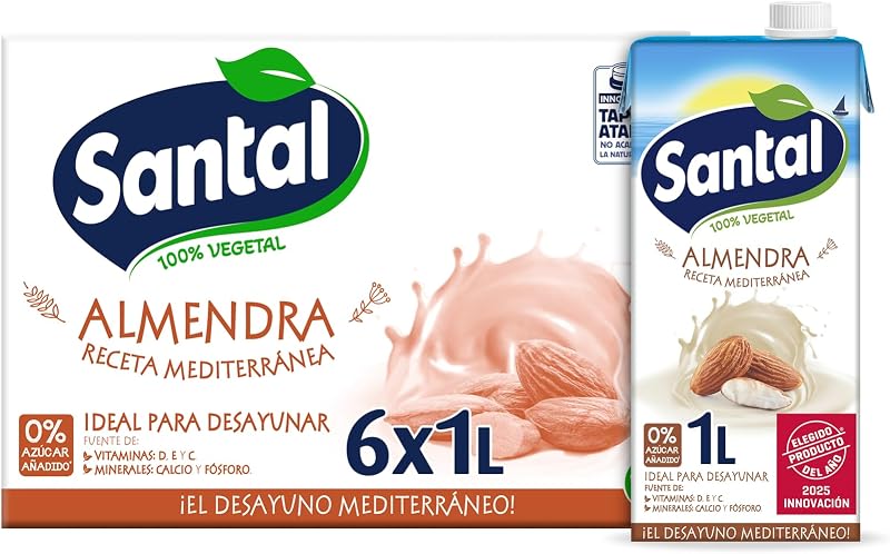 Bebida Vegetal de Almendra Sin Azúcares Añadidos, Pack 6x1L