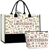 CHQIUCR Tokyo Capetown Dubai Rome Amsterdam Vancouver Sydney London Bali Philadelphia Gifts for Women Canvas Tote Bag