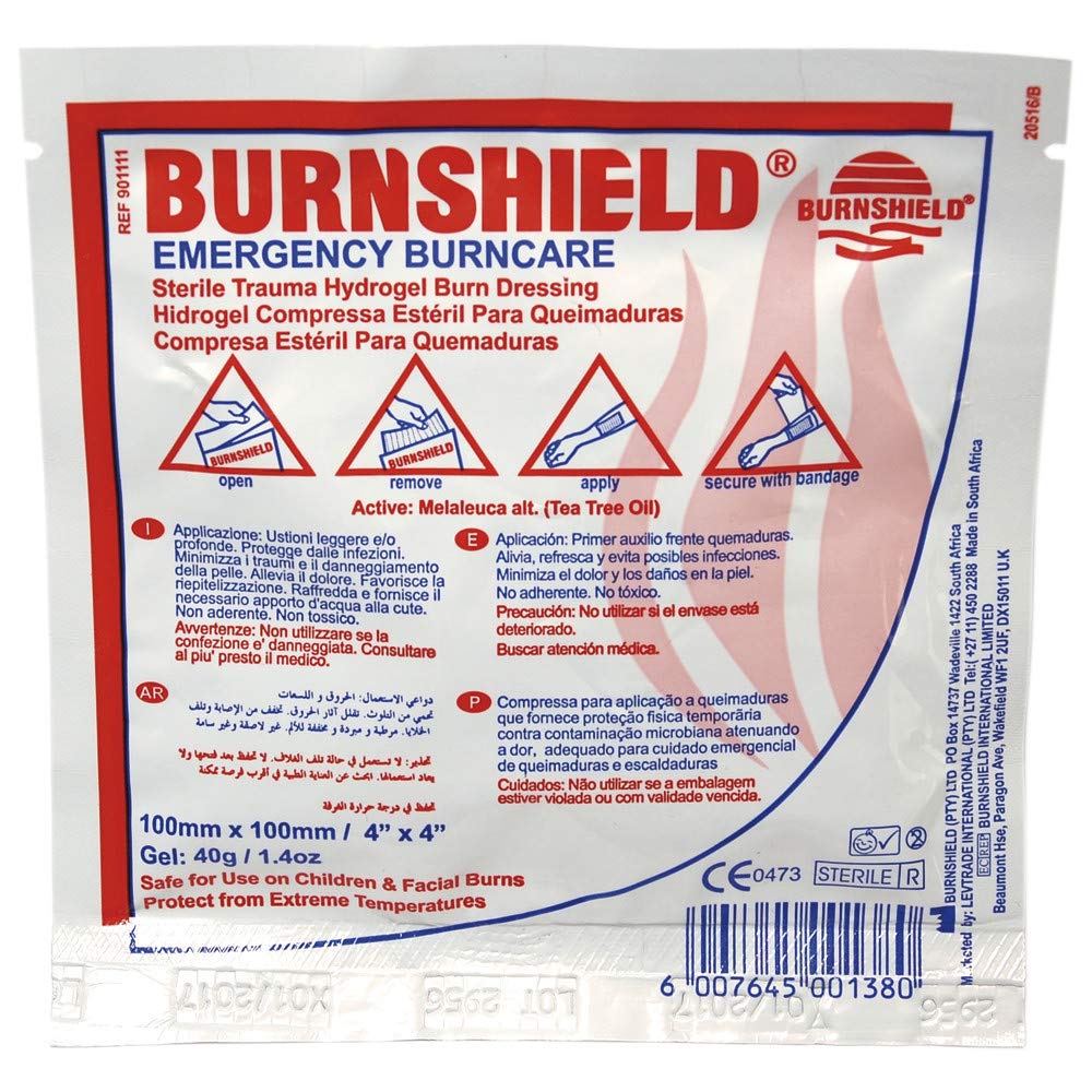 Burnshield Premium Sterile Emergency Burn Dressing 4"x4" (10cm x 10cm