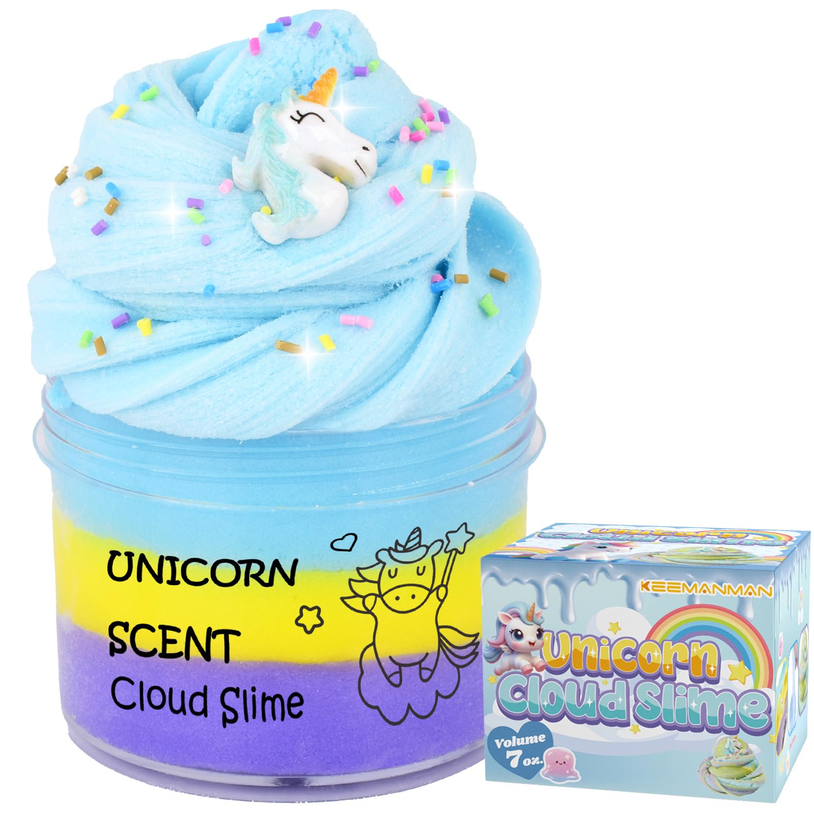 Unicorn Cloud Slime, Scented Slime Kit, Kids Toys Squishy Sensory Toy Cute Stuff for 4 5 6 7 8 9 10 11 12 Year Old Girls Boys Kids, Teenage Girl Birthday Gifts Party Favors Stocking Stuffers