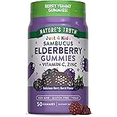 Nature's Truth Kids Elderberry Gummies | 50 Count | with Zinc and Vitamin C | Vegan, Non-GMO & Gluten Free Supplement