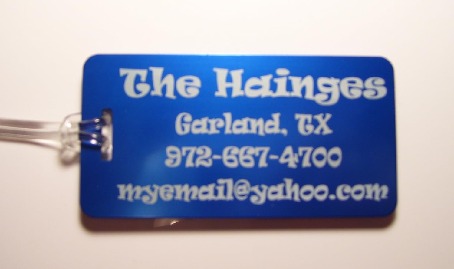Personalized Aluminum Luggage Tags (5) (Med Blue) Name Plates Office Products